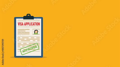 Visa application form.Application visa. Document for travel.Travel approval. Immigration visa 