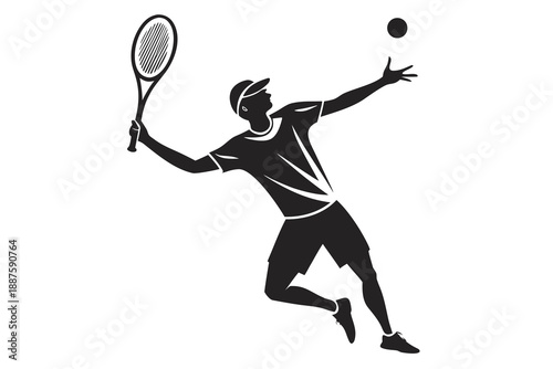 tennis player silhouette vector