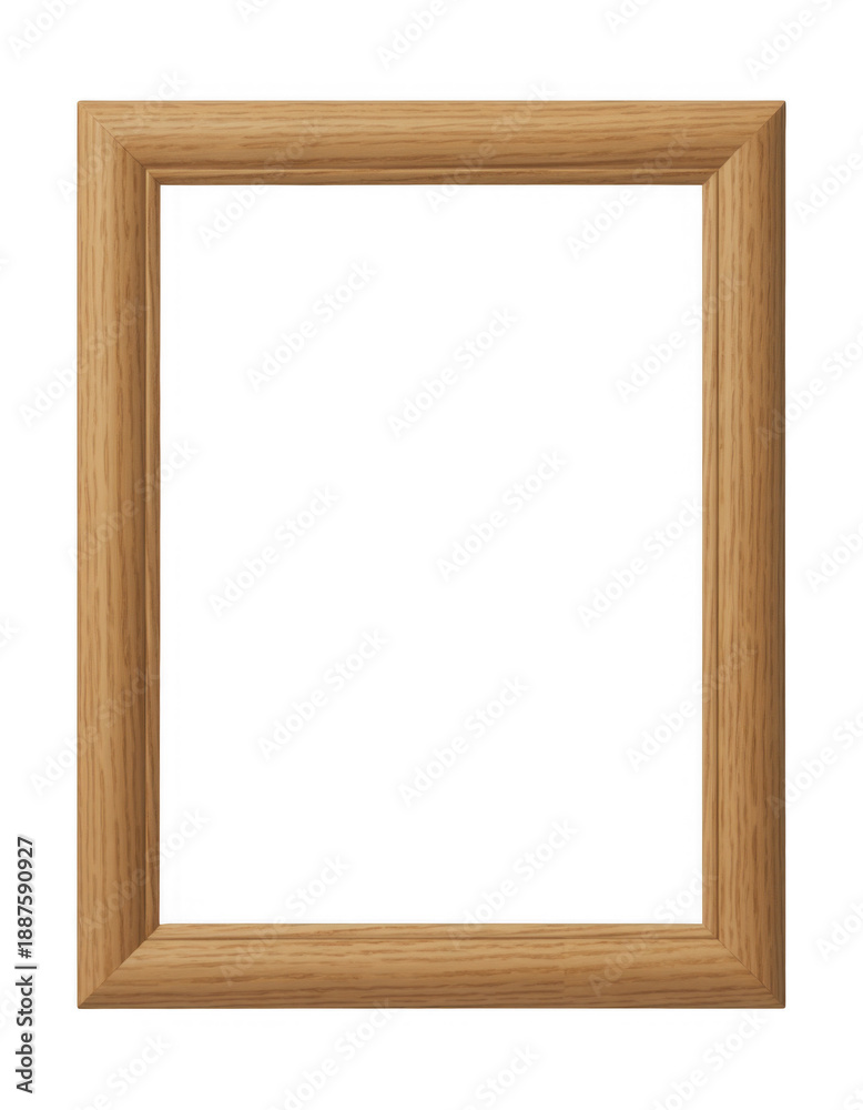 Fototapeta premium Light Brown Wooden Frame with Natural Grain Texture isolated on a transparent background