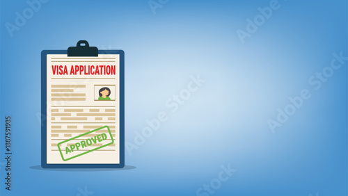 Visa application form.Application visa. Document for travel.Travel approval. Immigration visa 