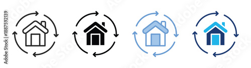 Refinance icon set multiple style collection