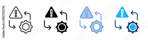 Risk management icon set multiple style collection