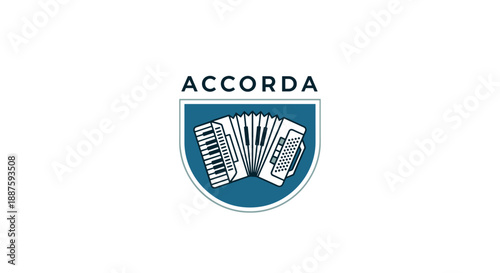 Accordian Musical Instrument Logo Design.