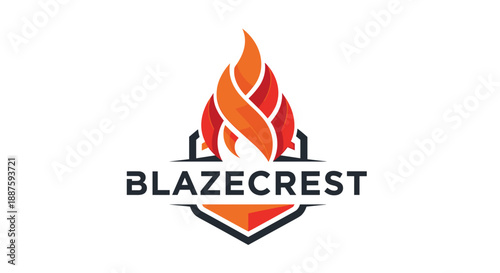 Blazing Fire Flame Logo Design Element 1.