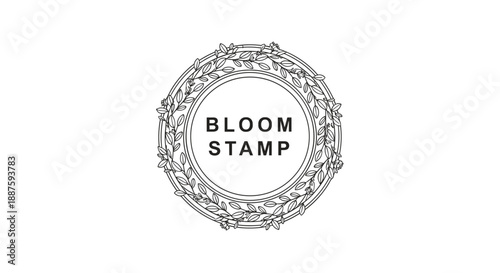Bloom Stamp Logo Design with Flowers.