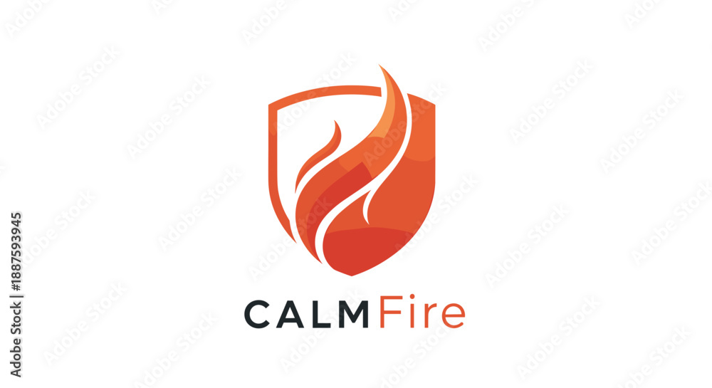 Fototapeta premium Calm Fire Logo Design Element Orange.
