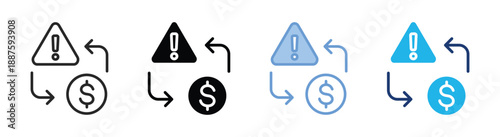 Risk management icon set multiple style collection