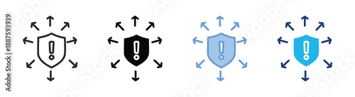 Risk management icon set multiple style collection