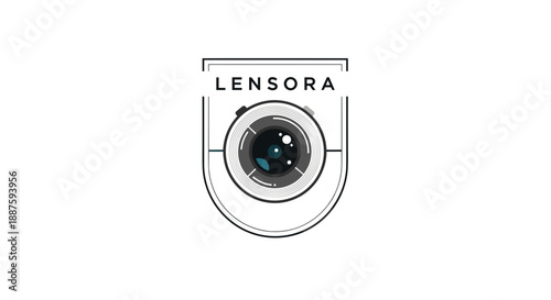 Camera Lens Logo Design Element.