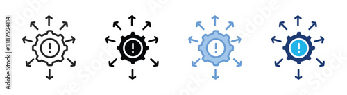 Risk management icon set multiple style collection