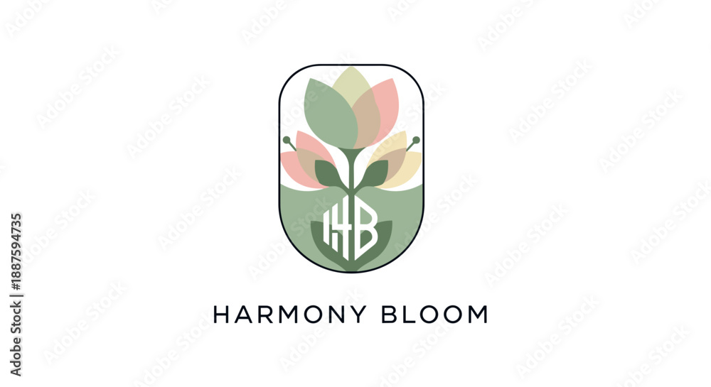 Obraz premium Harmony Bloom Logo with Flower Design.