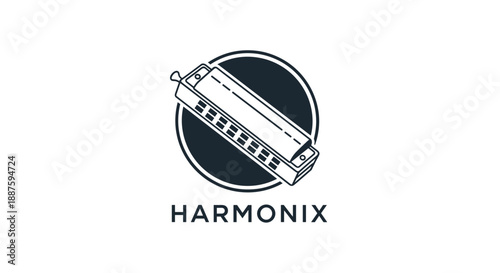 Harmonica Musical Instrument Illustration Design.