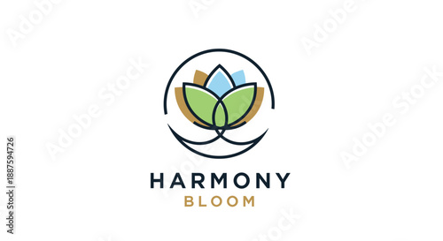 Harmony Bloom Logo with Lotus Flower.