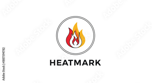Heatmark Logo with Flame Design Element.