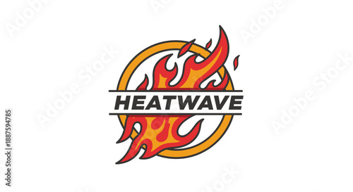 Heatwave Logo with Flames and Circle.