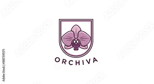 Orchid Flower Logo Design Element.