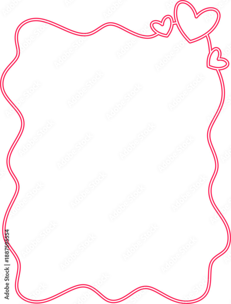 Fototapeta premium Neon Valentines Day Frame with Heart