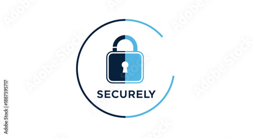 Securely Padlock Icon with Keyhole Design.