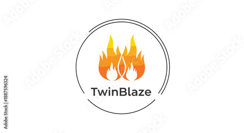 TwinBlaze Logo with Orange Flames.