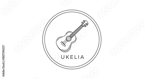 Ukelele Musical Instrument Logo Design.