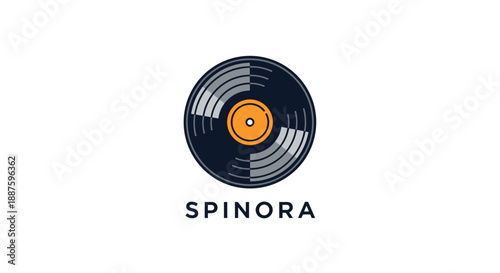 Vinyl Record Logo Design for Spinora.