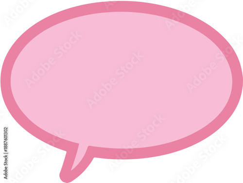 Vignetta fumetto ovale rosa chiaro con bordo scuro, spazio vuoto per testo su sfondo trasparente.