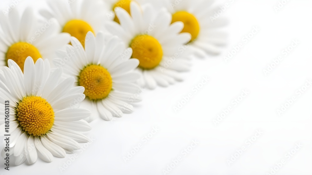 Obraz premium Flores de manzanilla aisladas sobre fondo gris claro. Con trazado de recorte. Colección de hermosas flores de manzanilla, flor soleada de verano. Planta medicinal. Elemento para su diseño, maqueta