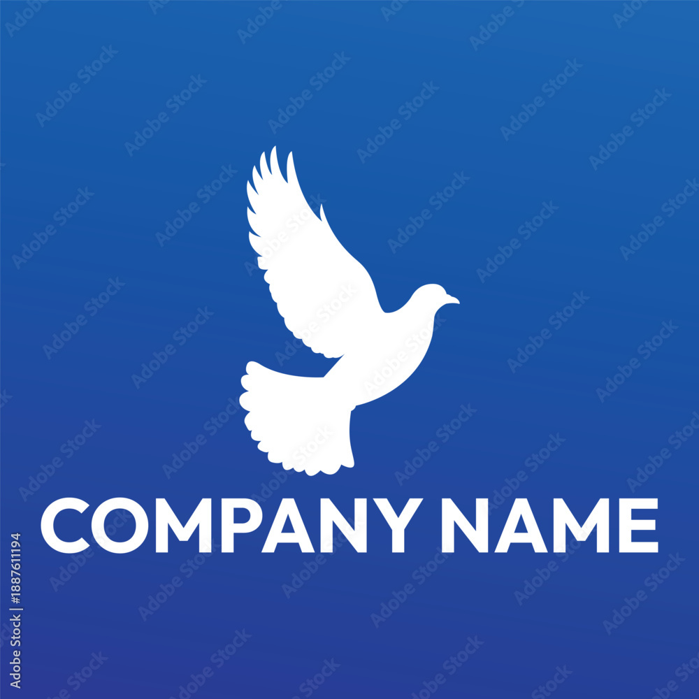Obraz premium White dove logo. Business icon symbol and company template