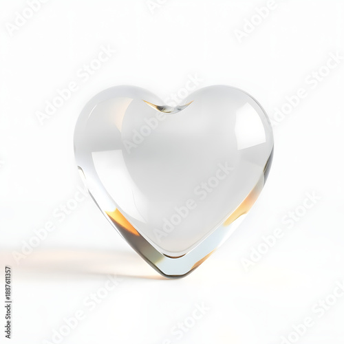 Transparent glass heart-shaped object
