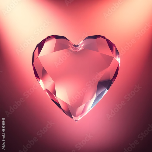 Transparent glass heart-shaped object