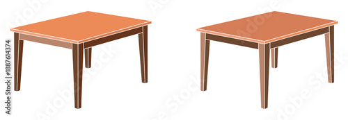 Minimal Wooden Table Furniture Icon Collection