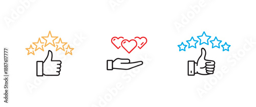 Five Star Customer Rating Icons