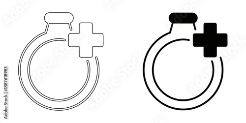 Medical Laboratory Flask Icon, Clinical Research and Pharmacy Testing Symbol, Healthcare Science Beaker Vector