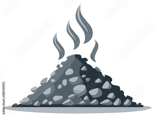 Pile of Rocks Emitting Smoke and Heat