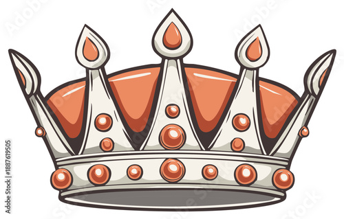 Ornate Royal Crown Symbol of Power and Authority Isolated White