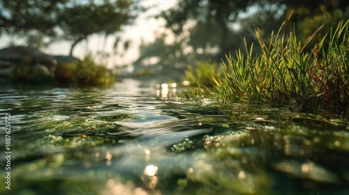 Wallpaper Mural Stream sunlight forest sunrise Torontodigital.ca