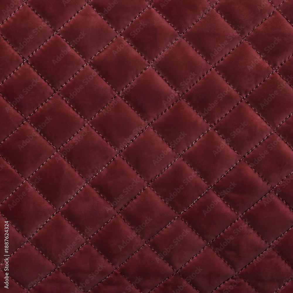 Naklejka premium luxurious dark red velvet quilted fabric texture with diamond stitching