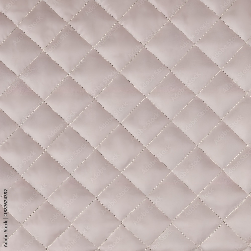 Fototapeta premium Light pink velvet quilted fabric texture with diamond stitching