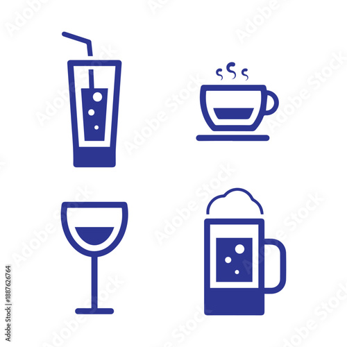 Vector Drinks Icon Set Design