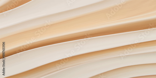 An abstract brown background features flowing waves across the weathered paper texture of an old open book's pages, creating a macro design of light and shadow on a wooden library table