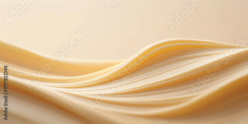 Elegant golden silk background with smooth satin waves and soft orange light curves creating a flowing motion pattern for an artistic vector wallpaper backdrop