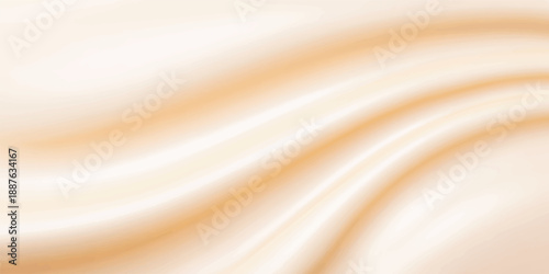 Abstract golden silk background with a luxurious satin ribbon featuring smooth flowing waves of soft shiny fabric and a light vector texture design