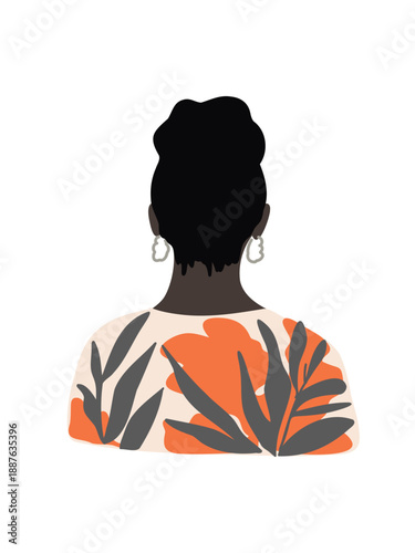 casual hairstyle woman view from behind