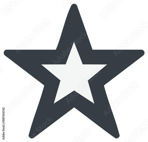 Abstract illustration of a star, simple design with a dark outer and light inner shape