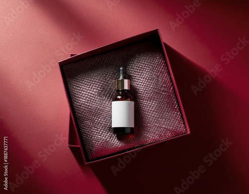 botol serum dengan latar polos 