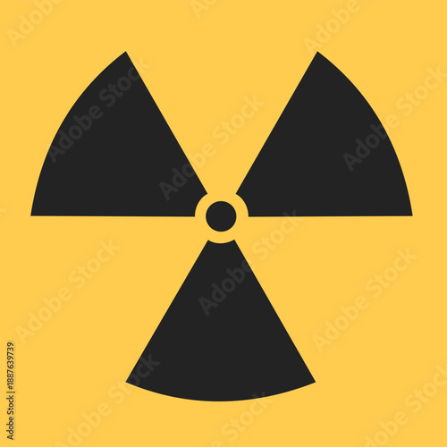 Radiation warning sign. Radioactive Symbol Warning Sign for Radiation Hazard and Nuclear
