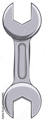 Silver open end wrench tool for repairs and construction