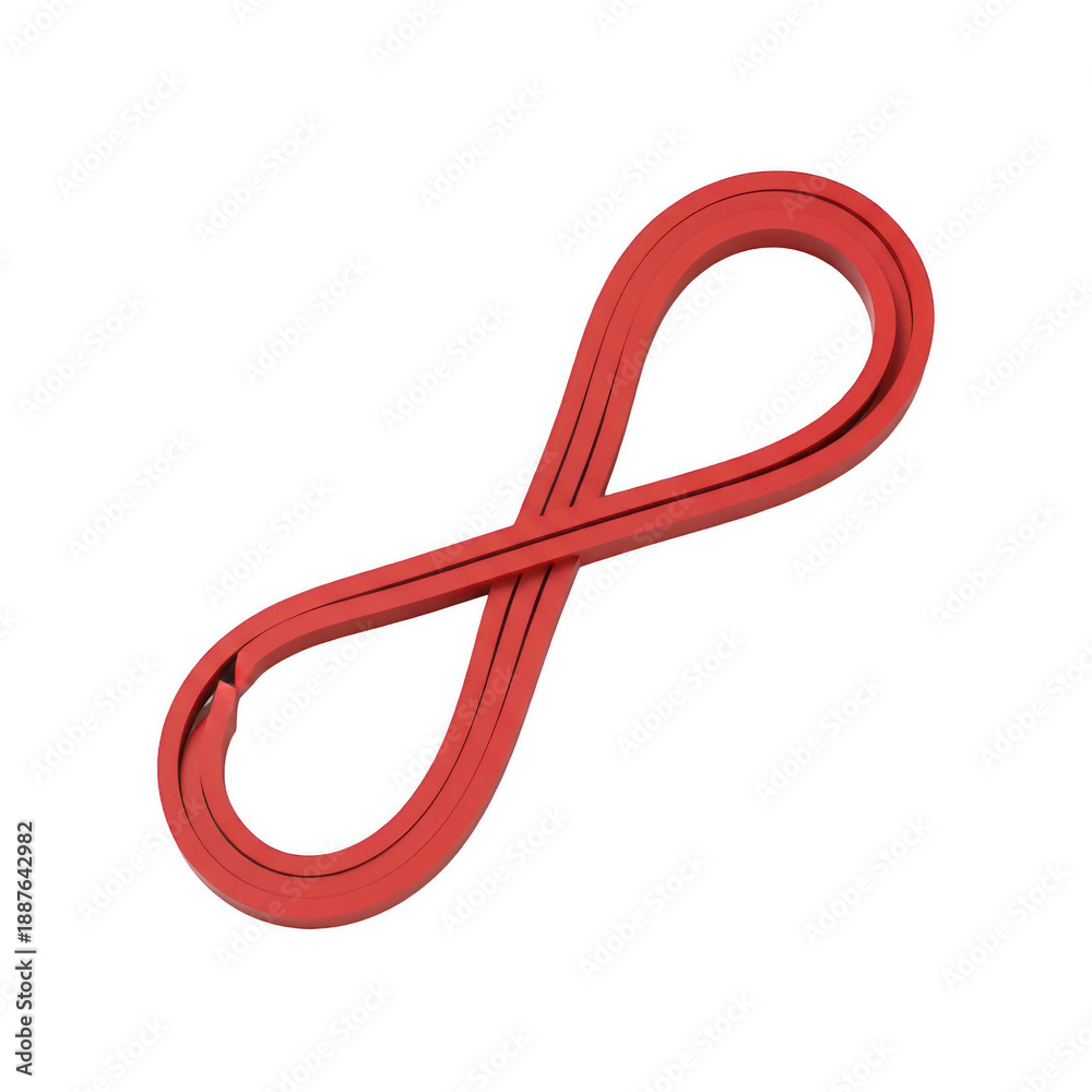 Naklejka premium Red infinity symbol, loop icon for design and math