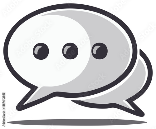 Overlapping Speech Bubbles Symbolizing Online Discussion and Conversation with Three Dots Inside