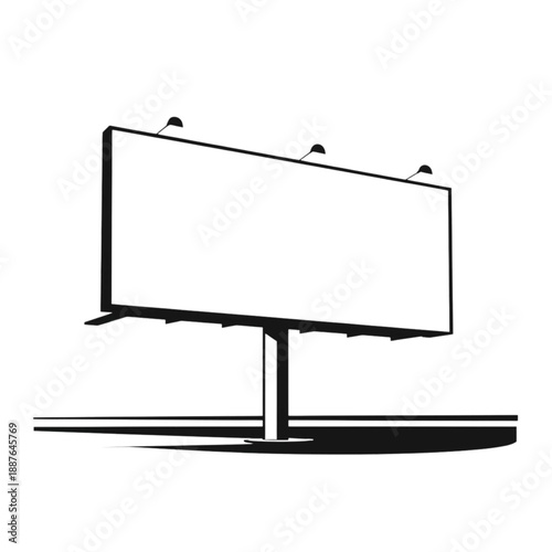 Blank Billboard: A stark, minimalist portrayal of a towering billboard stands ready for display.